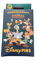 Disney Animal Kingdom mystery pin set packaging with characters on a white background