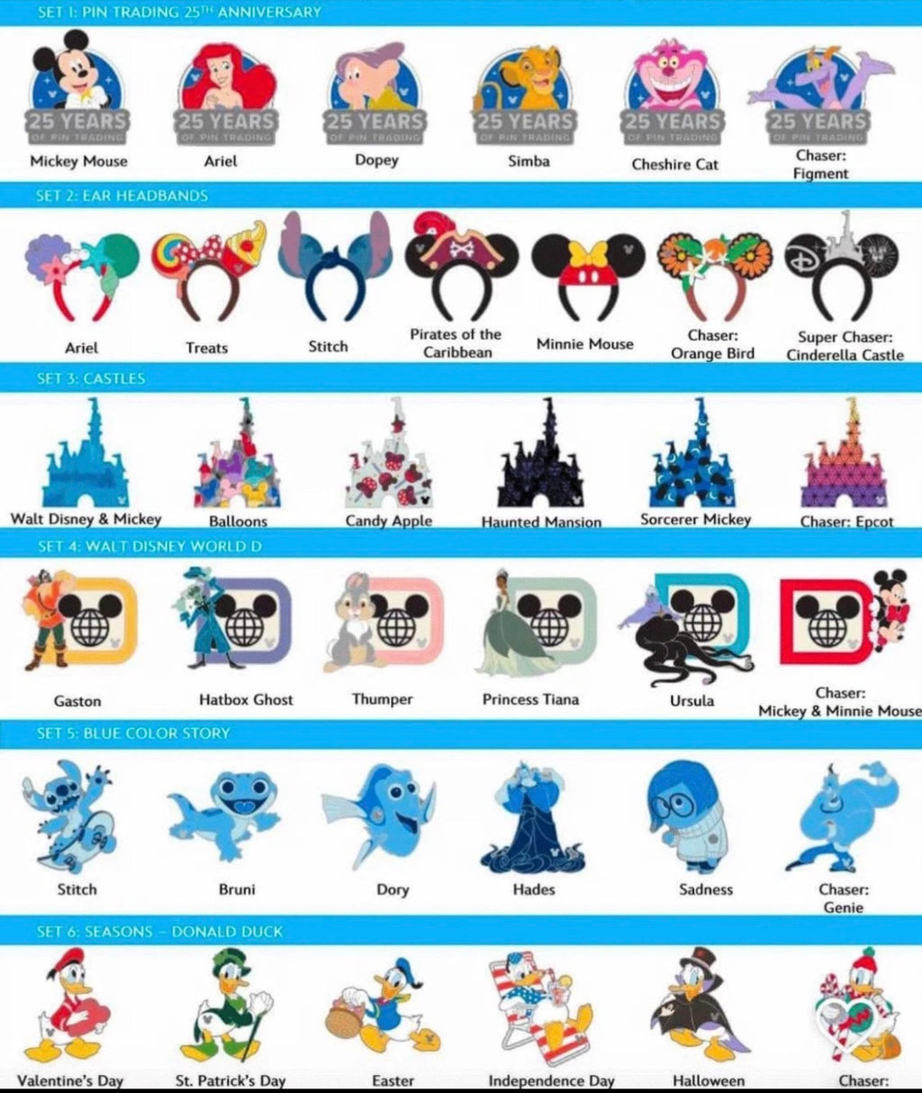Disney Parks 2025 WDW Wave A Hidden Mickey Mystery Pin Pack