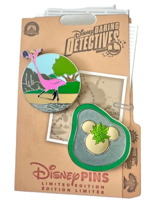 Disney Daring Detectives Kilimanjaro Safari Alice in Wonderland Flamingo LE 2-Pin Set