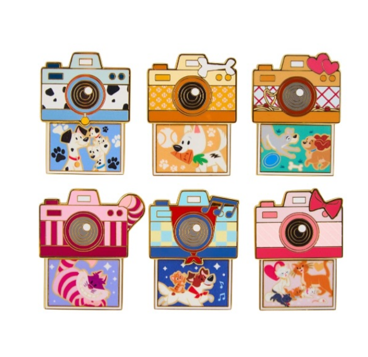 Disney Cats & Dogs Camera Sliding Blind Box Enamel Pin