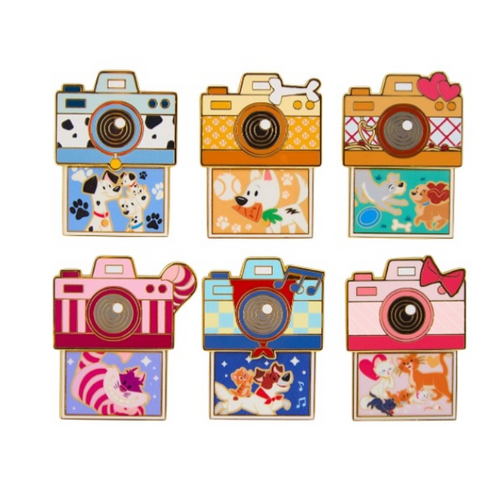 Disney Cats & Dogs Camera Sliding Blind Box Enamel Pin