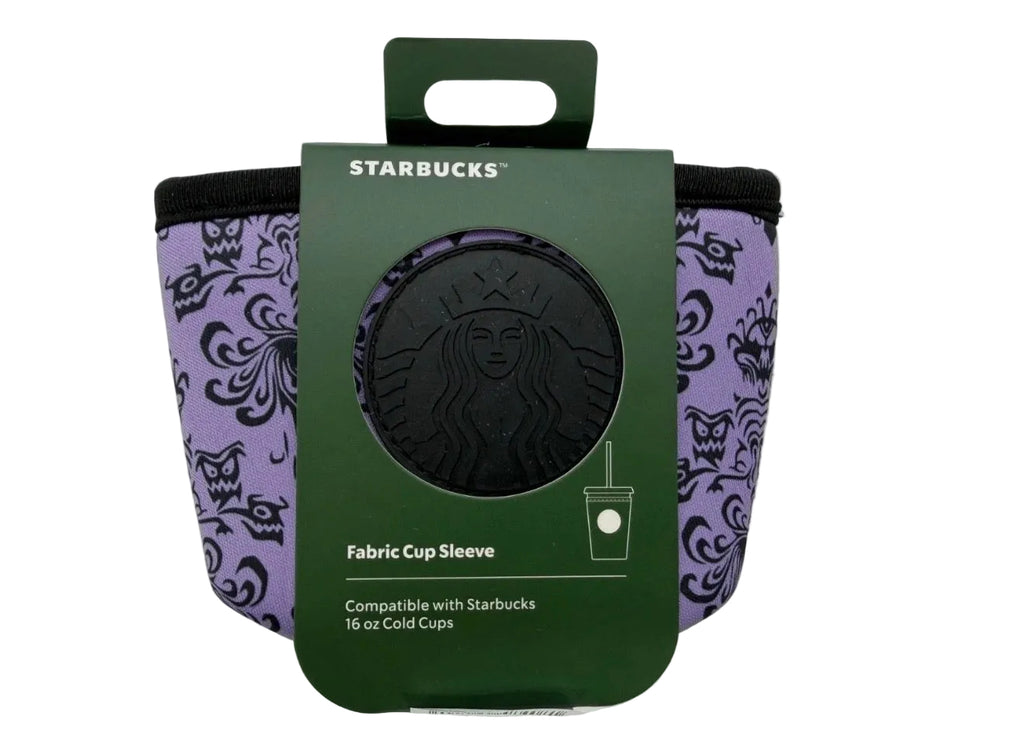 Disney Parks Starbucks Haunted Mansion Purple Fabric 16 Oz. Cold Cup Sleeve 2026 NWT