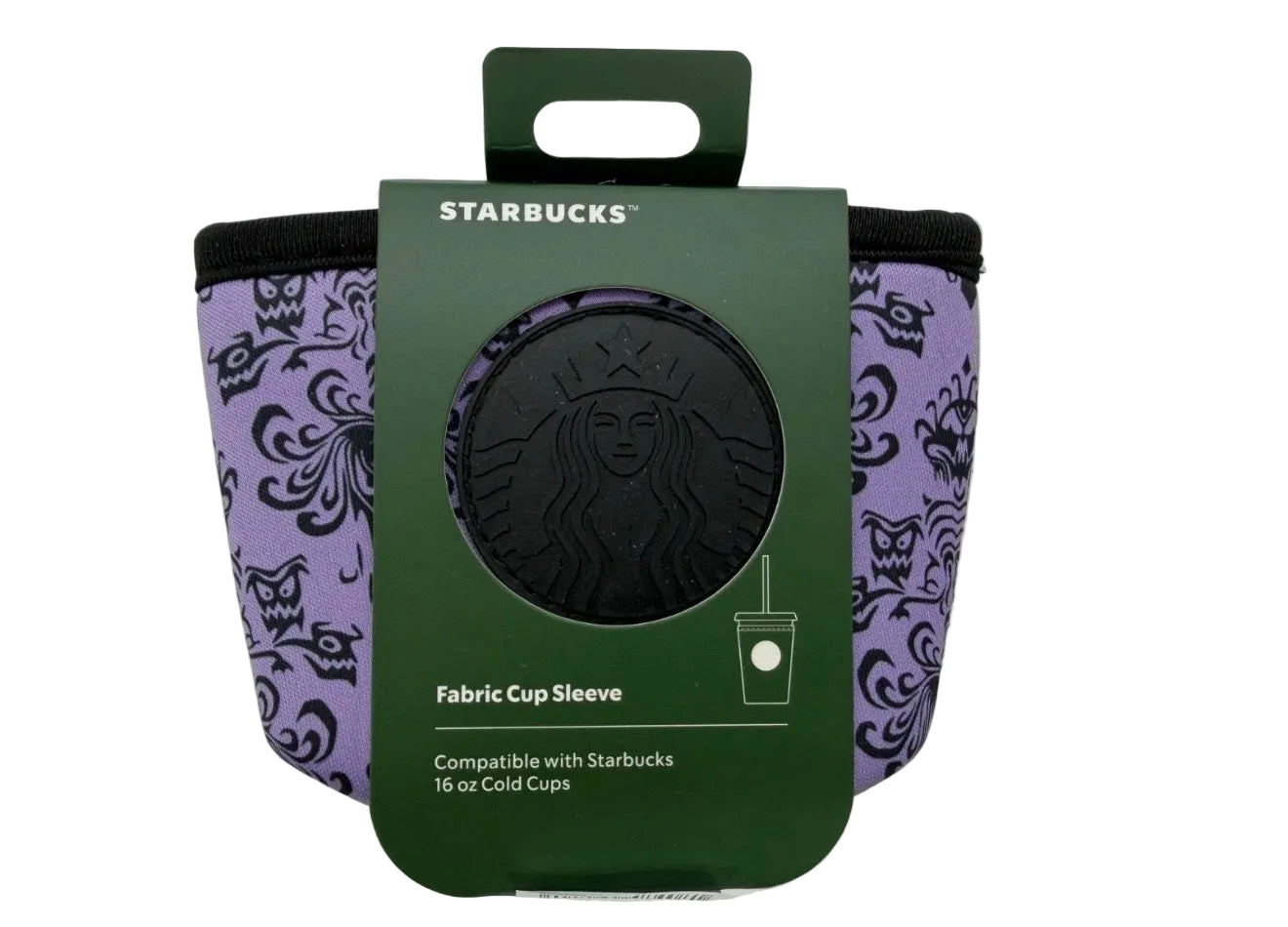 Disney Parks Starbucks Haunted Mansion Purple Fabric 16 Oz. Cold Cup Sleeve 2026 NWT