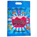 Disney character mug mystery pin pouch packaging with colorful design on a blue background