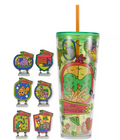Disney Animal Kingdom Starbucks Tumbler with Mystery Pin Set 24oz Green Clear