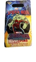 Marvel Spider-Man pin packaging with superhero design on a white background