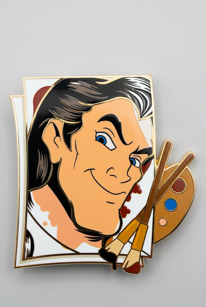 Pink à la Mode Disney Princess and Villains Paint and Paper Gaston LE 1000 Jumbo Individual Pin